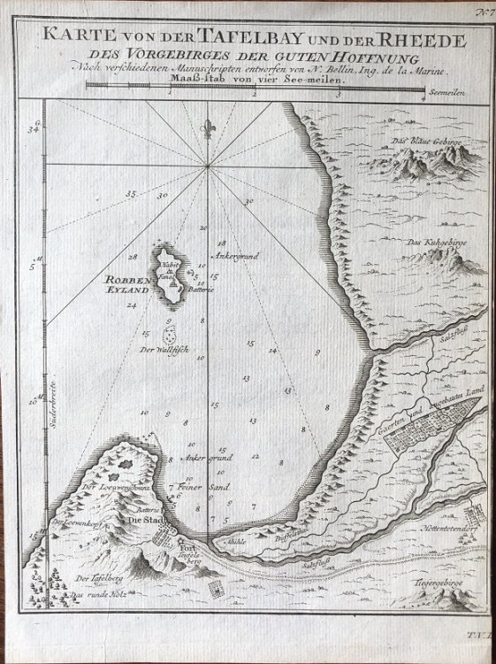 Image for Karte von der Tafelbay und der Rheede des Vorgebirges der Guten Hoffnung. Karte von der Tafelbay und der Rheede des Vorgebirges der Guten Hoffnung.