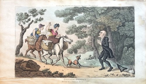 Doctor Syntax Bound to A Tree by Highwaymen. [From: The Tour of Doctor Syntax In Search of the Picturesque. A Poem. 7th Edition with new Plates].