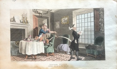Doctor Syntax Copying The Wit of the Window. [From: The Tour of Doctor Syntax In Search of the Picturesque. A Poem. 7th Edition with new Plates].