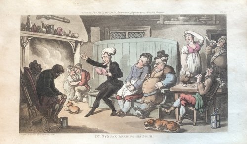 Dr. Syntax Reading His Tour. [From: The Tour of Doctor Syntax In Search of the Picturesque. A Poem. 7th Edition with new Plates].