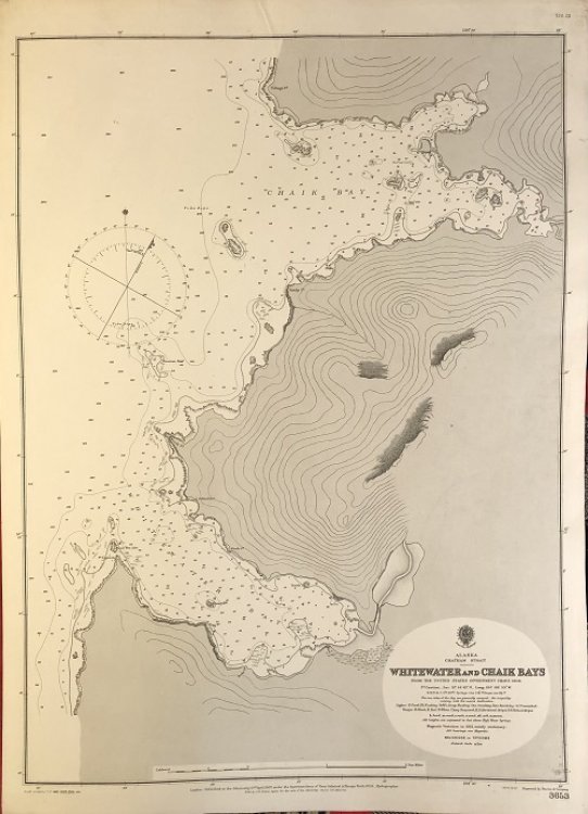 Image for Alaska. Chatham Strait. Whitewater and Chaik Bays. From the United States Government Chart, 1906. Alaska. Chatham Strait. Whitewater and Chaik Bays. From the United States Government Chart, 1906.
