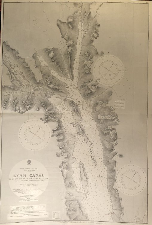 North America - West Coast. S.E. Alaska. Lynn Canal. From Pt. Sherman to Head of Inlet. From the Latest United States Government Chart.