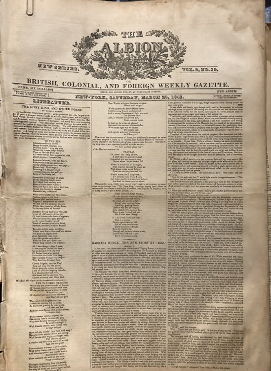 Image for The Albion or British, Colonial and Foreign Weekly Gazette. The Albion or British, Colonial and Foreign Weekly Gazette.