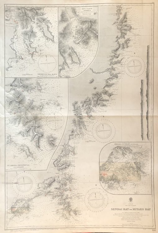 Image for Japan. East Coast of Honshu. Sendai Bay to Miyako Bay. From Japanese Government Surveys to 1882. Japan. East Coast of Honshu. Sendai Bay to Miyako Bay. From Japanese Government Surveys to 1882.
