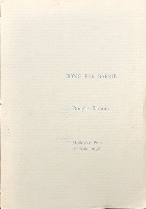 Image for Song For Barrie. Song For Barrie.
