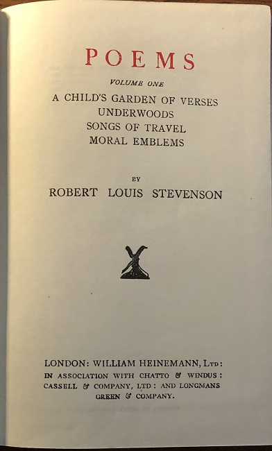 Image for Poems. Volume One. A Child's Garden of Verses. Underwoods. Songs of Travel. Moral Emblems. Poems. Volume One. A Child's Garden of Verses. Underwoods. Songs of Travel. Moral Emblems.