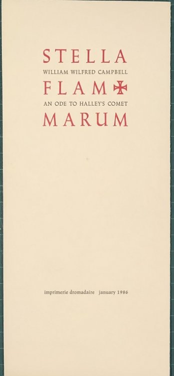 Image for Stella Flammarum. An Ode to Halley's Comet. Stella Flammarum. An Ode to Halley's Comet.