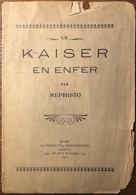Image for Le Kaiser en Enfer. Par Mephisto. Le Kaiser en Enfer. Par Mephisto.