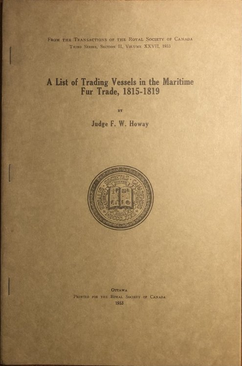 Image for A List of Trading Vessels in the Maritime Fur Trade, 1815-1819. A List of Trading Vessels in the Maritime Fur Trade, 1815-1819.