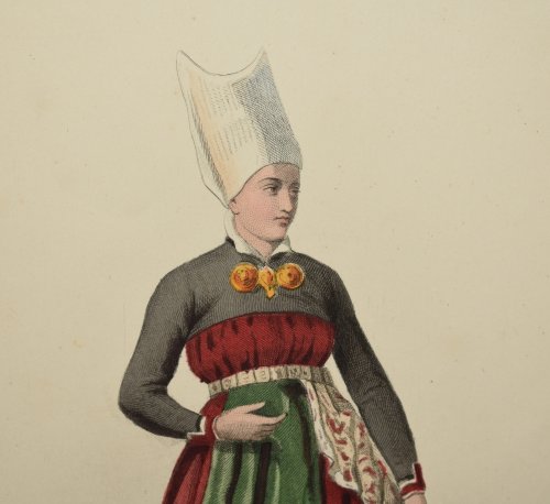 Attractive original engraving of Femme de Wingaker. (Province de Sudermanie) Woman from Wingaker. Province of S&ouml;dermanland.