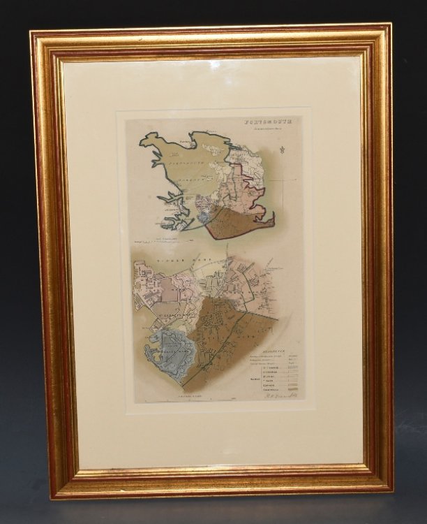 ORIGINAL LITHOGRAPH MAP OF PORTSMOUTH From the Ordnance Survey