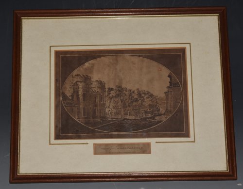 View of The Old Jail of Dorchester. Aquatint Etching View Coming from London Road.
