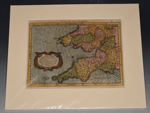 EARLY RARE MAP OF West ENGLAND 1620 Angliae IIII Tabula. Cornub. Devonia, Somerset etc. South Western England and Southern Wales