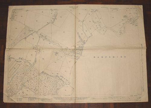 LARGE Ordnance Survey MAP Sheet XXXV.14 DORSET. Knighton & Canford Magna, Bear Wood. Scale 1:2500 or 25.344 inches to 1 mile.