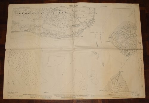 LARGE Ordnance Survey MAP Sheet LI. 5 DORSET. Brownsea Island (Ferry Side) Sandbanks Scale 1:2500 or 25.344 inches to 1 mile.