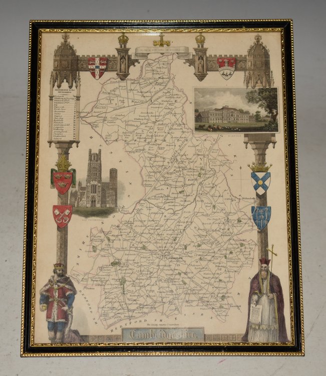 Cambridgeshire. Map of Cambridgeshire showing towns, villages, roads and railways.