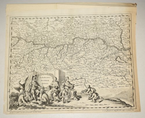 Original Engraved Antique Map of Archiducatus Austriae, Tabula. Austria