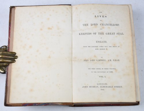 The Lives of The Lord Chancellors and Keepers of The Great Seal of England, From the earliest times till the Reign of King George IV. In Eight Volumes. (First, Second and Third Series Complete.)