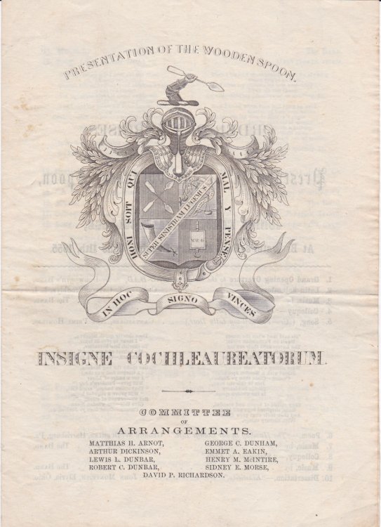 Image for PRESENTATION OF THE WOODEN SPOON. (Program). PRESENTATION OF THE WOODEN SPOON. (Program).