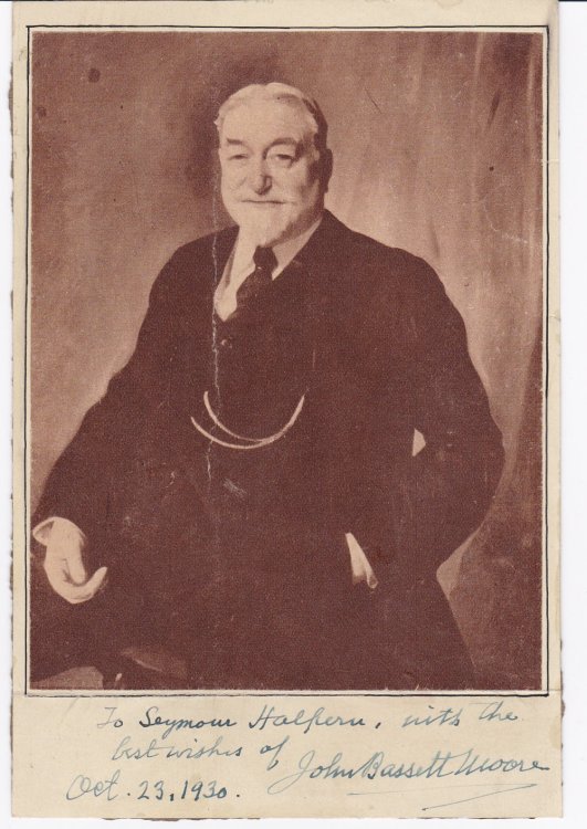 Image for MAGAZINE PORTRAIT INSCRIBED AND SIGNED BY AUTHORITY ON INTERNATIONAL LAW AND MEMBER OF THE HAGUE TRIBUNAL JOHN BASSETT MOORE. MAGAZINE PORTRAIT INSCRIBED AND SIGNED BY AUTHORITY ON INTERNATIONAL LAW AND MEMBER OF THE HAGUE TRIBUNAL JOHN BASSETT MOORE.
