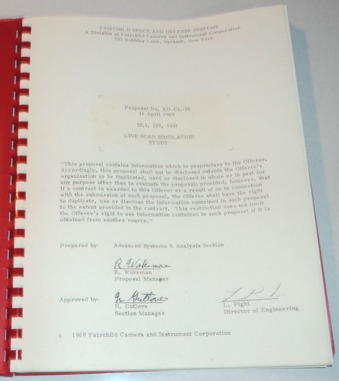 Image for LINE SCAN SIMULATION STUDY. Proposal No. ED-CL-36 / 1 6 April 1969 / (S.I. 225, 044). LINE SCAN SIMULATION STUDY. Proposal No. ED-CL-36 / 1 6 April 1969 / (S.I. 225, 044).