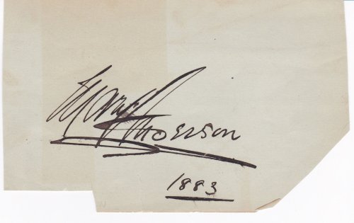 Image for SIGNATURE ON A PIECE OF CARD OF AMERICAN STAGE ACTRESS MARY ANDERSON. SIGNATURE ON A PIECE OF CARD OF AMERICAN STAGE ACTRESS MARY ANDERSON.