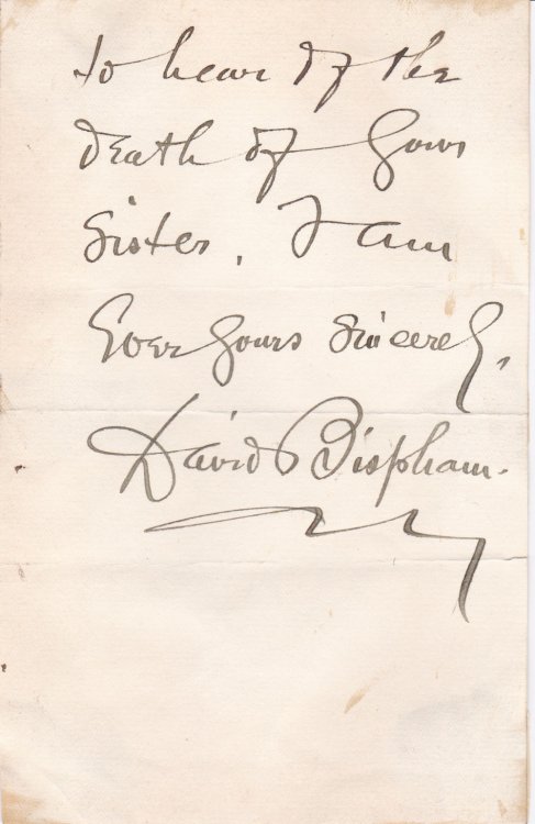 Image for CLOSE OF AN AUTOGRAPH LETTER SIGNED BY AMERICAN OPERATIC BARITONE DAVID BISPHAM. CLOSE OF AN AUTOGRAPH LETTER SIGNED BY AMERICAN OPERATIC BARITONE DAVID BISPHAM.
