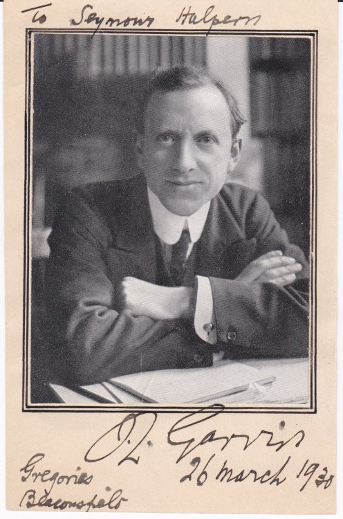 Image for PORTRAIT OF JAMES LOUIS GARVIN, EDITOR OF THE BRITISH NEWSPAPER THE OBSERVER, INSCRIBED AND SIGNED BY HIM. PORTRAIT OF JAMES LOUIS GARVIN, EDITOR OF THE BRITISH NEWSPAPER THE OBSERVER, INSCRIBED AND SIGNED BY HIM.