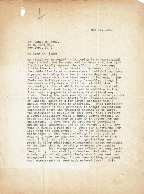 Image for TYPED LETTER SIGNED BY AMERICAN EXPERIMENTAL PSYCHOLOGIST JOSEPH JASTROW. TYPED LETTER SIGNED BY AMERICAN EXPERIMENTAL PSYCHOLOGIST JOSEPH JASTROW.