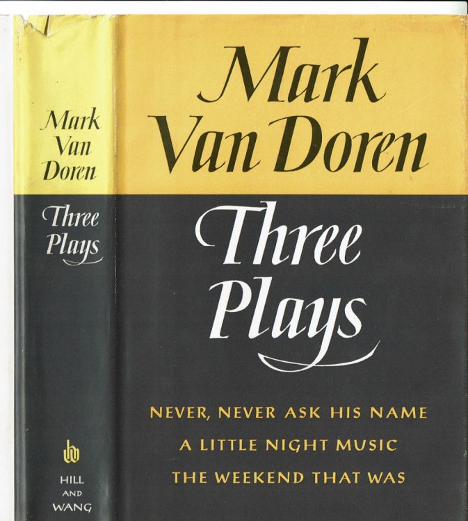 Image for MARK VAN DOREN: THREE PLAYS. MARK VAN DOREN: THREE PLAYS.