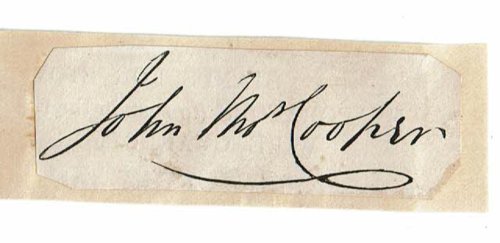 Image for CUT SIGNATURE of the English Chemist JOHN THOMAS COOPER. CUT SIGNATURE of the English Chemist JOHN THOMAS COOPER.