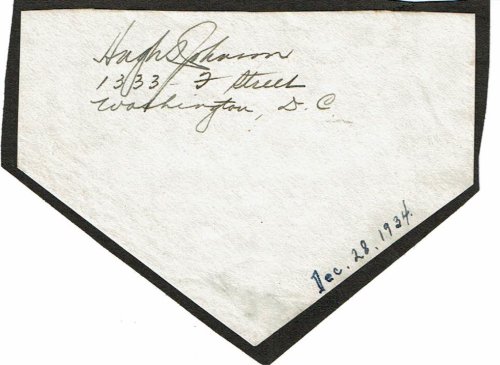 Image for AUTOGRAPH: Hugh S. Johnson's signature and return address. AUTOGRAPH: Hugh S. Johnson's signature and return address.