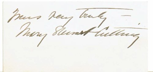 Image for American Author & Suffragist MARY STEWART CUTTING'S AUTOGRAPHED SENTIMENT penned on a card. American Author & Suffragist MARY STEWART CUTTING'S AUTOGRAPHED SENTIMENT penned on a card.