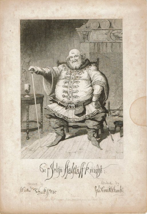 Image for TWENTY ETCHINGS BY GEORGE CRUIKSHANK ILLUSTRATING THE LIFE OF SIR JOHN FALSTAFF AS DRAWN BY WILLIAM SHAKESPEARE. TWENTY ETCHINGS BY GEORGE CRUIKSHANK ILLUSTRATING THE LIFE OF SIR JOHN FALSTAFF AS DRAWN BY WILLIAM SHAKESPEARE.