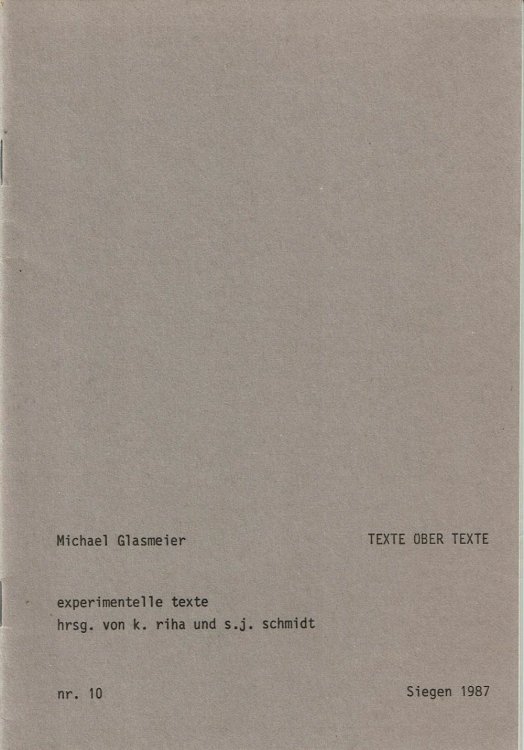 Image for TEXTE OBER TEXTE. TEXTE OBER TEXTE.