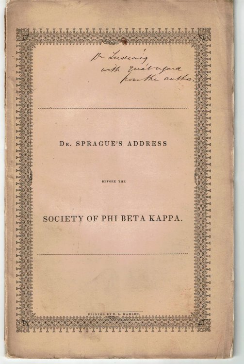 Image for AN ORATION PRONOUNCED BEFORE THE PHI BETA KAPPA SOCIETY OF HARVARD UNIVERSITY, JULY 17, 1851. AN ORATION PRONOUNCED BEFORE THE PHI BETA KAPPA SOCIETY OF HARVARD UNIVERSITY, JULY 17, 1851.