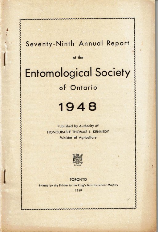 Image for SEVENTY-NINTH ANNUAL REPORT OF THE ENTOMOLOGICAL SOCIETY OF ONTARIO 1948. (Cover title). SEVENTY-NINTH ANNUAL REPORT OF THE ENTOMOLOGICAL SOCIETY OF ONTARIO 1948. (Cover title).