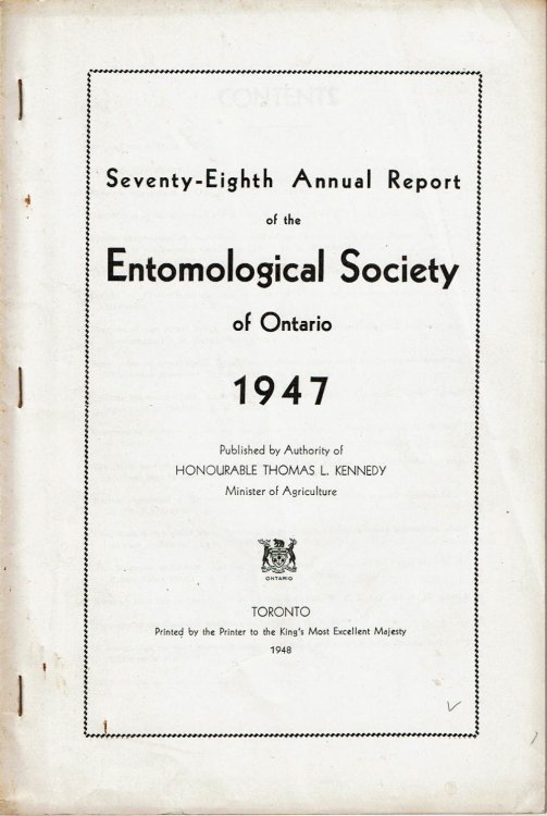 Image for SEVENTY-EIGHTH ANNUAL REPORT OF THE ENTOMOLOGICAL SOCIETY OF ONTARIO 1947. (Cover title). SEVENTY-EIGHTH ANNUAL REPORT OF THE ENTOMOLOGICAL SOCIETY OF ONTARIO 1947. (Cover title).