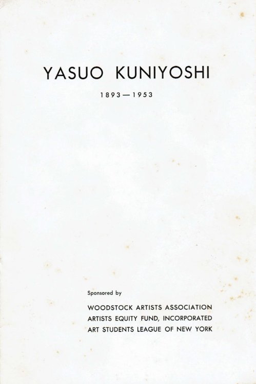 Image for YASUO KUNIYOSHI 1893-1953: Memorial Exhibition. YASUO KUNIYOSHI 1893-1953: Memorial Exhibition.