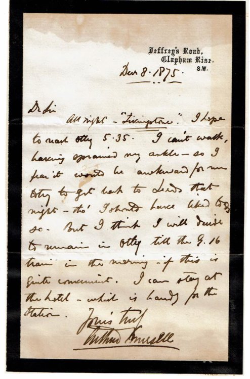 Image for AUTOGRAPH LETTER ABOUT AN OUT-OF-TOWN ENGAGEMENT SIGNED BY BRITISH NONCONFORMIST MINISTER AND THEOLOGIAN ARTHUR MURSELL. AUTOGRAPH LETTER ABOUT AN OUT-OF-TOWN ENGAGEMENT SIGNED BY BRITISH NONCONFORMIST MINISTER AND THEOLOGIAN ARTHUR MURSELL.