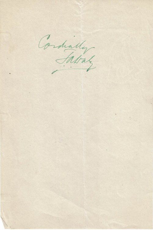 Image for SHEET OF NOTEPAPER INSCRIBED AND SIGNED BY IRISH-AMERICAN POET T. A. DALY. SHEET OF NOTEPAPER INSCRIBED AND SIGNED BY IRISH-AMERICAN POET T. A. DALY.