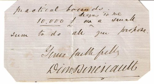 Image for AUTOGRAPH: Close of a letter signed by the Irish Actor & Playwright DION BOUCICAULT. AUTOGRAPH: Close of a letter signed by the Irish Actor & Playwright DION BOUCICAULT.