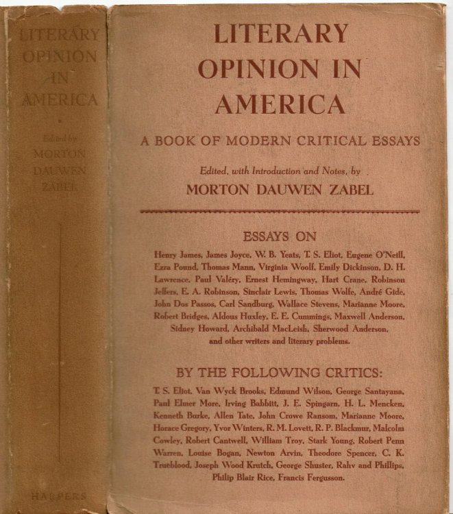 Image for LITERARY OPINION IN AMERICA: Essays Illustrating the Status, Methods, and Problems of Criticism in the United States Since the War. LITERARY OPINION IN AMERICA: Essays Illustrating the Status, Methods, and Problems of Criticism in the United States Since the War.