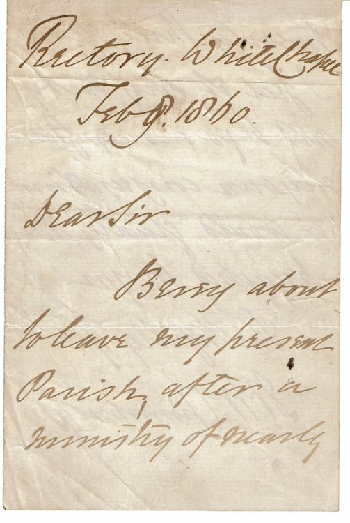 Image for AUTOGRAPH LETTER SIGNED by the Anglican Priest and Author WILLIAM CHAMPNEYS who served as Dean of Lichfield from 1868. AUTOGRAPH LETTER SIGNED by the Anglican Priest and Author WILLIAM CHAMPNEYS who served as Dean of Lichfield from 1868.