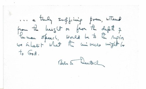 Image for AUTOGRAPH QUOTATION SIGNED by the American Poet & Novelist BABETTE DEUTSCH. AUTOGRAPH QUOTATION SIGNED by the American Poet & Novelist BABETTE DEUTSCH.