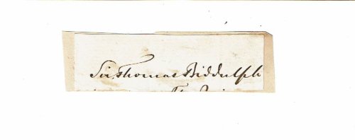 Image for AUTOGRAPH. Signature of the British army officer THOMAS MYDDELTON BIDDULPH penned on a slip of paper. AUTOGRAPH. Signature of the British army officer THOMAS MYDDELTON BIDDULPH penned on a slip of paper.