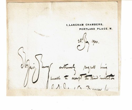 Image for AUTOGRAPH. The Scottish Landscape Painter DAVID MURRAY'S SIGNATURE penned within the text of a partial note. AUTOGRAPH. The Scottish Landscape Painter DAVID MURRAY'S SIGNATURE penned within the text of a partial note.