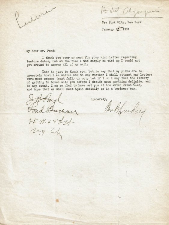 Image for TYPED LETTER SIGNED by the American judge and social reformer BEN B. LINDSEY. TYPED LETTER SIGNED by the American judge and social reformer BEN B. LINDSEY.