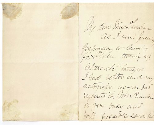 Image for AUTOGRAPH LETTER SIGNED by the Popular 19th Century American Stage Actress KITTY BLANCHARD RANKIN. AUTOGRAPH LETTER SIGNED by the Popular 19th Century American Stage Actress KITTY BLANCHARD RANKIN.