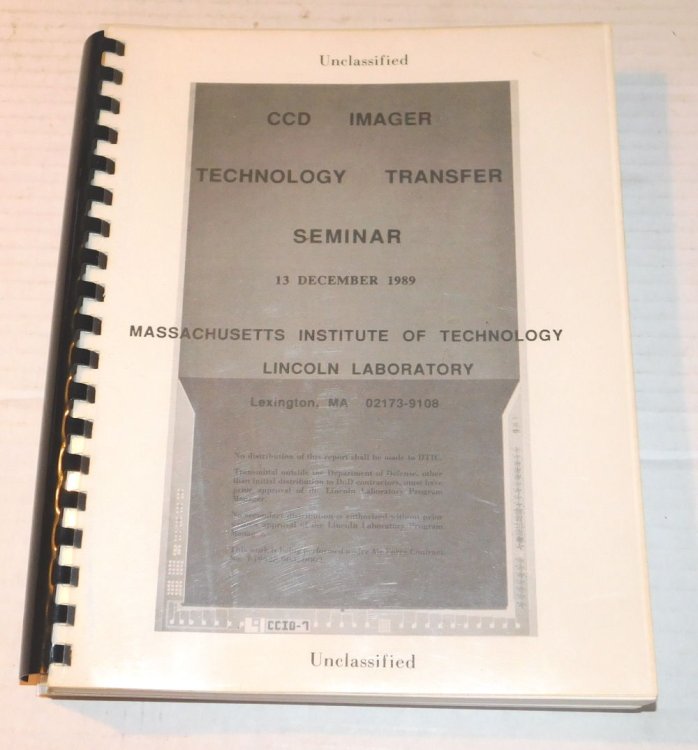 Image for UNCLASSIFIED: CCD IMAGER TECHNOLOGY TRANSFER SEMINAR 13 DECEMBER 1989: MASSACHUSETTS INSTITUTE OF TECHNOLOGY LINCOLN LABORATORY. UNCLASSIFIED: CCD IMAGER TECHNOLOGY TRANSFER SEMINAR 13 DECEMBER 1989: MASSACHUSETTS INSTITUTE OF TECHNOLOGY LINCOLN LABORATORY.